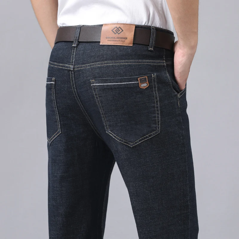 

2025 мужские новые классические деловые тонкие мягкие удобные хлопковые повседневные эластичные брюки модные легкие роскошные мужские брендовые джинсовые брюки