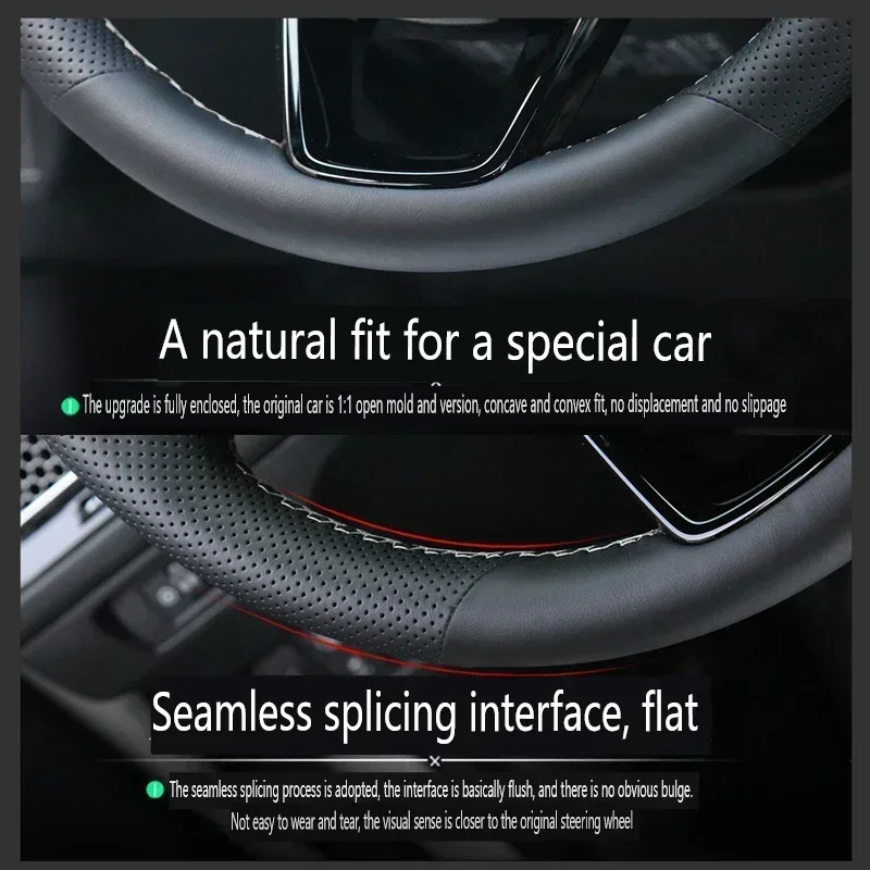Diy Handmade Sewing Car Steering Wheel Cover for Hyundai Santa Fe 2013-2017 Genuine Leather Car Accessories Protector Braid