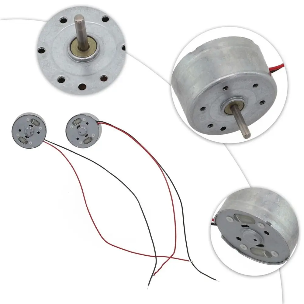 5Pcs New DC 1.5V-6V RF-300 DC Motor 24mm Round PH 2.0mm Micro 300 Motor 2Pin Compact Brush Motor for Model