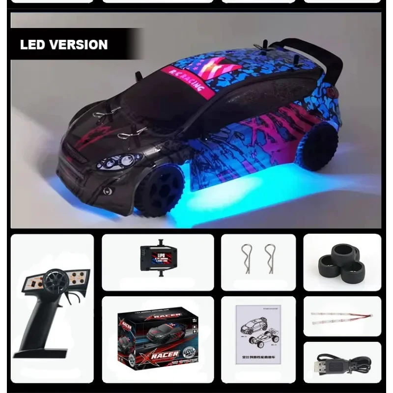 Cool Stuff RC Crawler ของขวัญ-1:24 Full Scale MINI RC รถยนต์,รีโมทคอนโทรลของเล่น, ความเร็วสูง RC Drift รถ WiFi HD กล้อง,สติกเกอร์ Kawaii