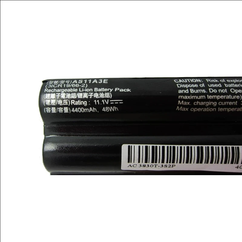 Laptop Battery AS11A5E 11.1V/48WH/4400mAhFor Aspire TimelineX 4830TG 5830T 3830TG 4830T 5830TG 3830T 3INR18/65-2 AS11A3E AS11A5E
