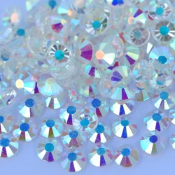 YANRUO 2058 Transparent AB non Hotfix unfoiled Back Crystal AB Strass Rhinestones for Nails Art Crafts DIY