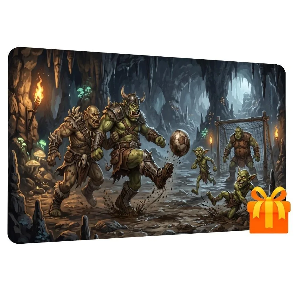 Magic Playmat card gaming mat with zones Fantasy Orc Goblin Cave playmat rubber anti-slip DeskMat keyboard mousepad