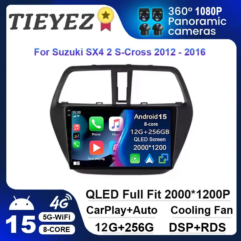 

Автомобильный радиоприемник Android 15 для Suzuki SX4 S-Cross 2014 2015 2016 2017, мультимедийный плеер, стерео GPS WIFI + 4G беспроводной Carplay, авто видео