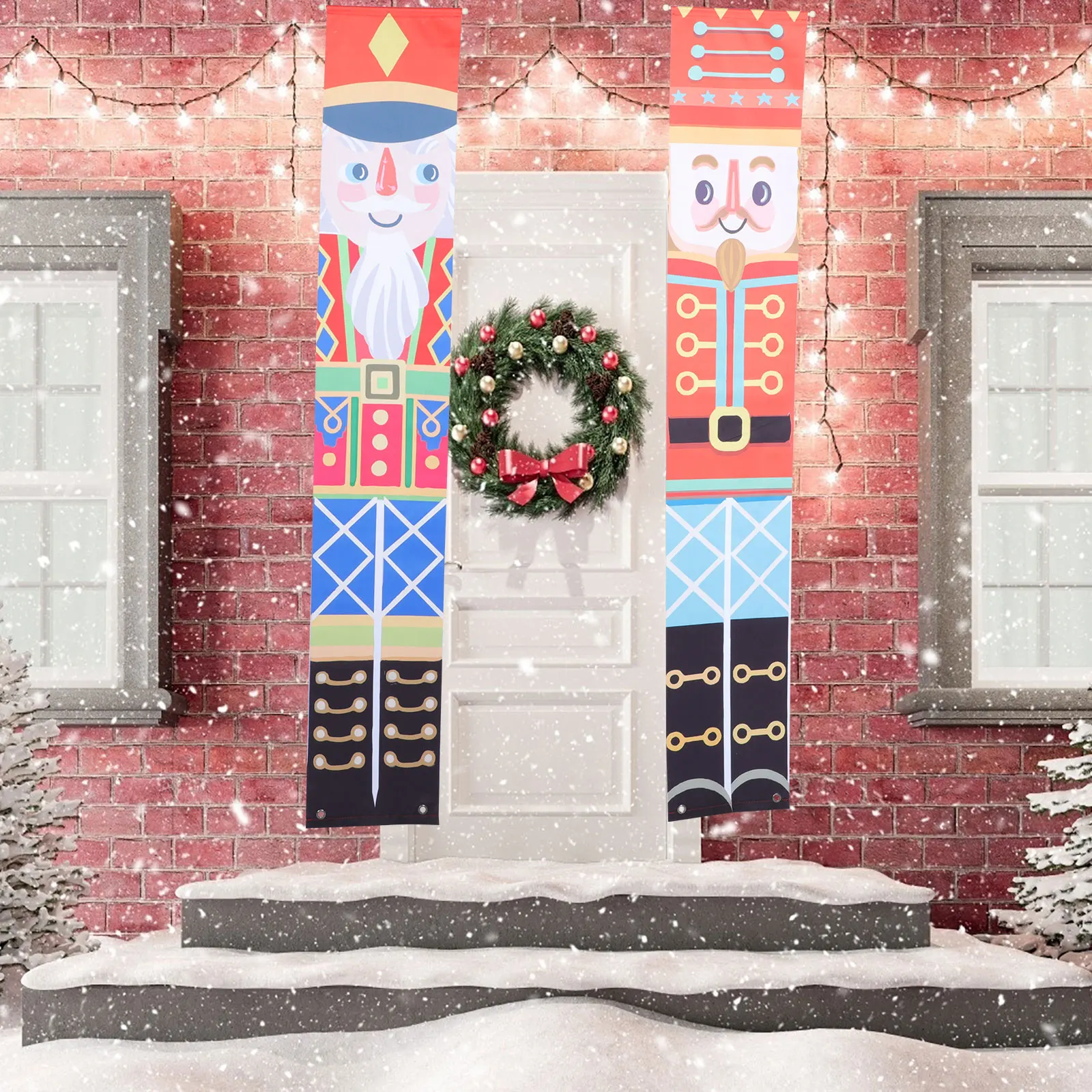 

Christmas Door Hanging Decoration Digital Printing Xmas Porch Sign Beautiful Design Festive Home Decor Door Pendant