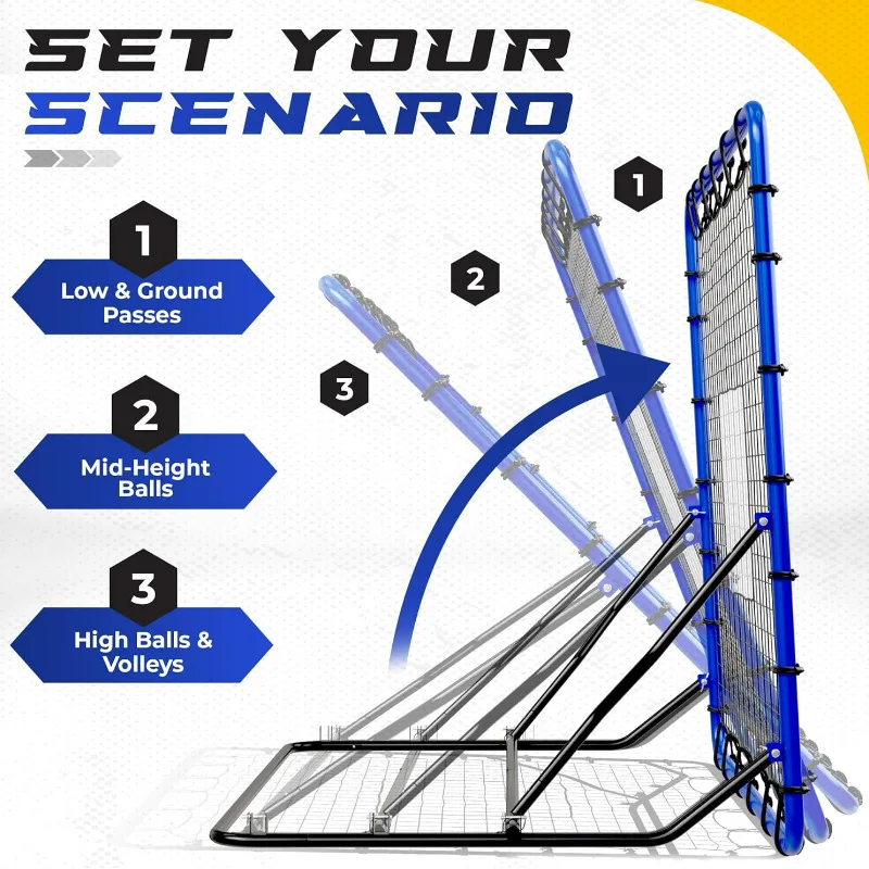 휴대용 접이식 축구 리바운드 네트 6 블록 조절 가능한 각도 분리 가능 간단한 설치 공장 직접 판매