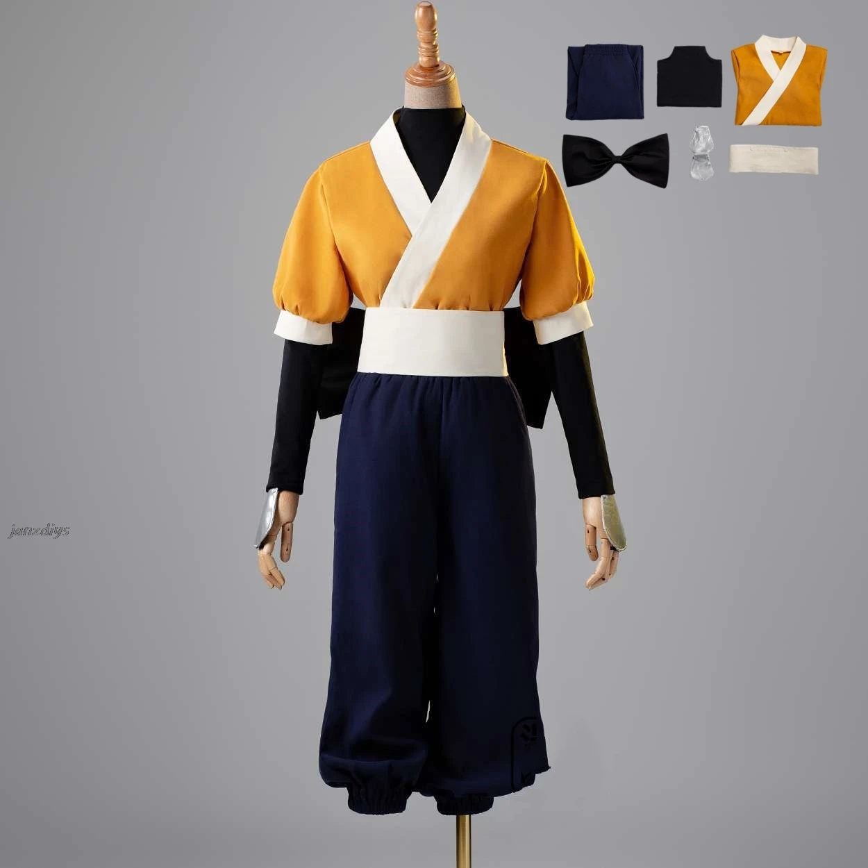 

Anime Oshi No Ko Season 2 Arima Kana Cosplay Costume Wig Samurai Clothes Yellow Uniform Pants Bow Tie Set