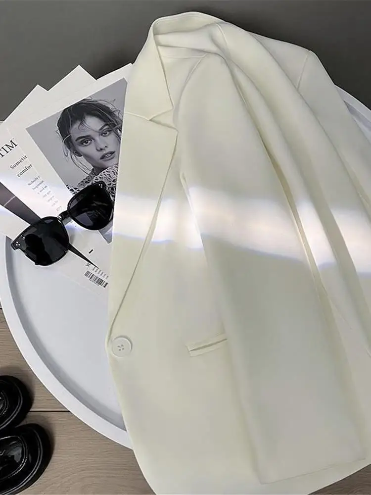 بدلة نسائية بيضاء غير رسمية للتنقل Jaet لربيع وخريف 2025 ملابس مكتب كورية جديدة طويلة Sve Cleanfit #1