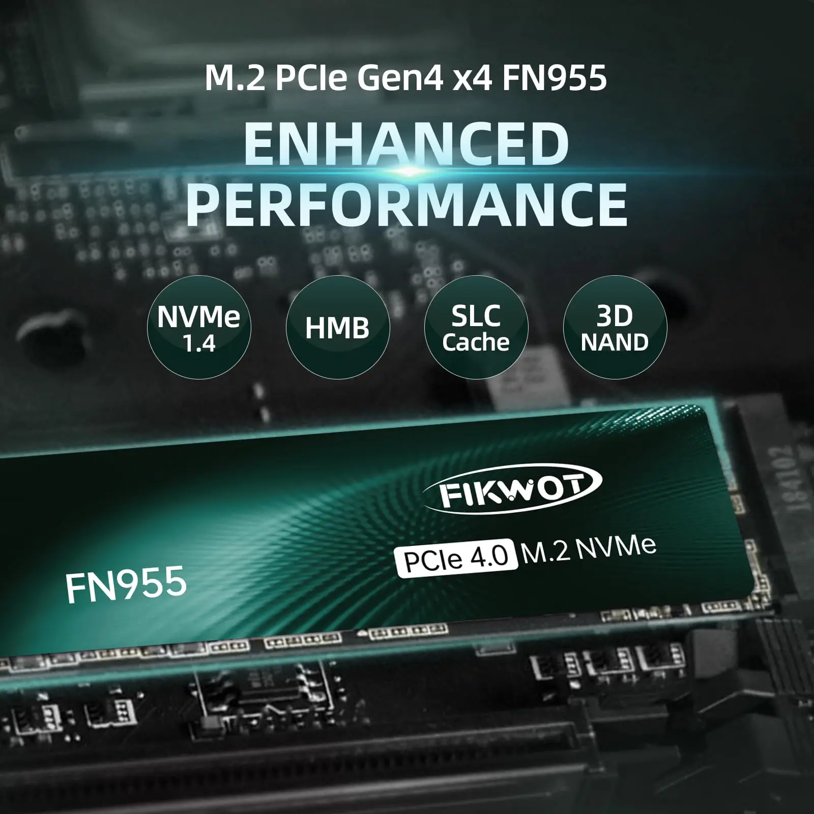 Fikwot FN955 M.2 SSD 1TB 2TB 4TB PCIe4.0x4 NVMe1.4 7300MB/s M.2