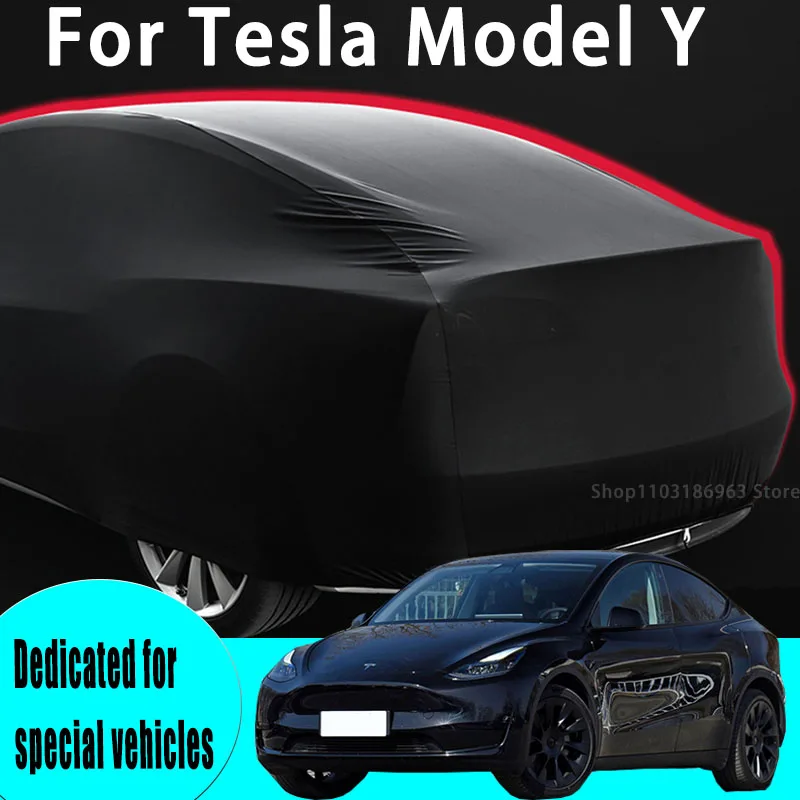 

for Tesla Model Y Car Covers Stretch Cloth Special Car Clothing Auto Cover Indoor Dust Sun Protection Exterior Accessories Unive