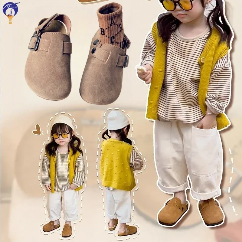 Zoccoli elastici in pile per bambini Pantofole in peluche per neonate, Scarpe invernali calde con suola morbida per prewalker, Calzature antiscivolo