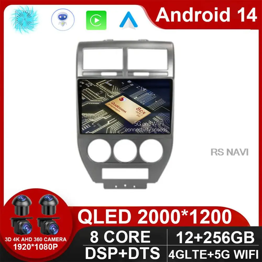 

Android 14 Carplay Auto WlFl+4G for Dodge Caliber 2007 - 2010 Car Radio MultimediaVideo Player Navigation Head Unit DPS BT GPS