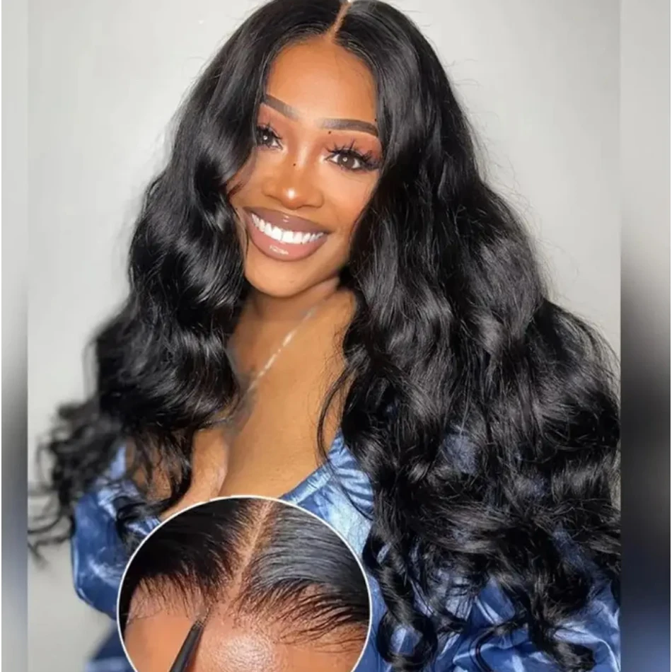 13X4 Body Wave Glueless Wig 34inches In Stock Human Hair Ready To Wear Lace Frontal Human Hair Wigs For Women Pre-Cut Lace Wig