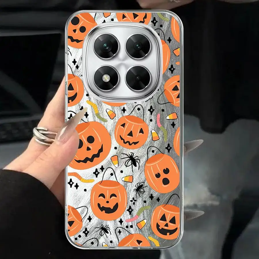 Fashionable Halloween Pumpkin Cat Phone Case for Xiaomi Redmi Note 13 14 Pro Plus 12S 14S 11 12 Pro 11S Black Soft Shell
