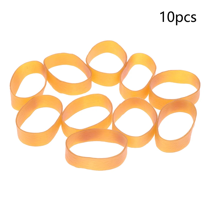(YY)10/20Pcs Yellow High Elastic 2.7 Inch Rubber Bands Stretchable Latex Rings Stationery Package Office Rubber Rings Band