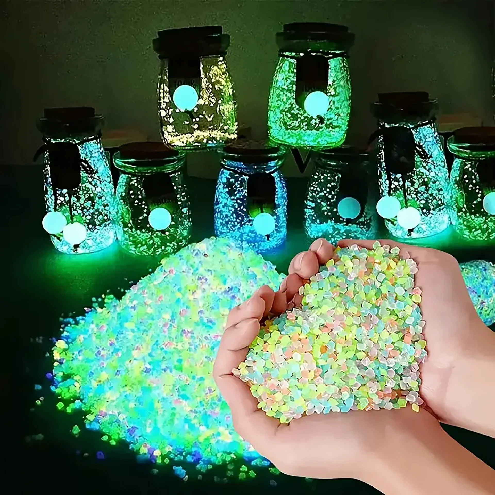 2000/4000/10000 Pcs/bag Gardening Fish Tank Landscape Stone Hourglass Luminous Sand Reusable Decorative Pebbles