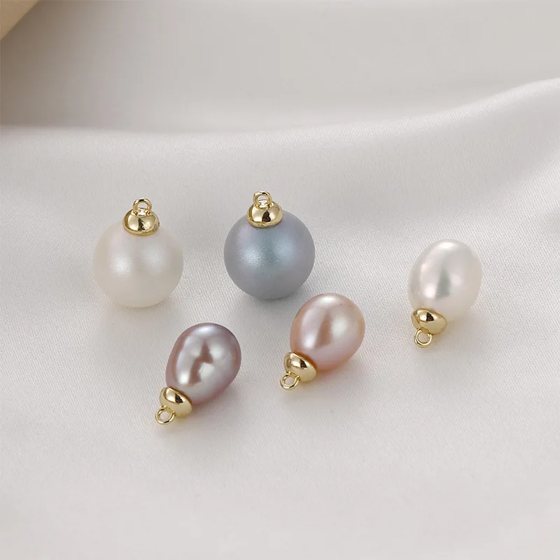 18K Gold Color Ribbon Cap Threaded Sheep's Eye Nail DIY Handmade Bracelet Necklace Pearl Pendant Basic Accessories Material