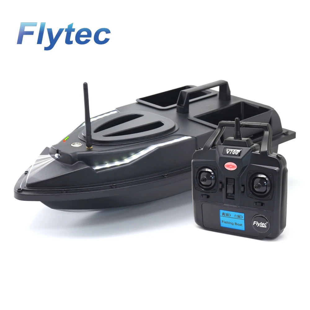 Flytec 2023 New Models V700 500m Constant Speed With LCD Screen RC Boat Night Light Fishing Bait Boat
