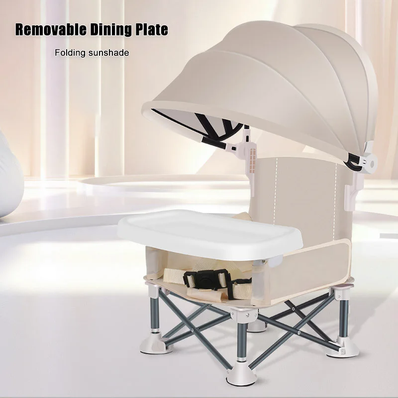 Baby Foldable Dining Chair Aluminum Alloy Kids Dining Table Portable Small Chair for Children Outdoor Beach Travel Baby's Saet