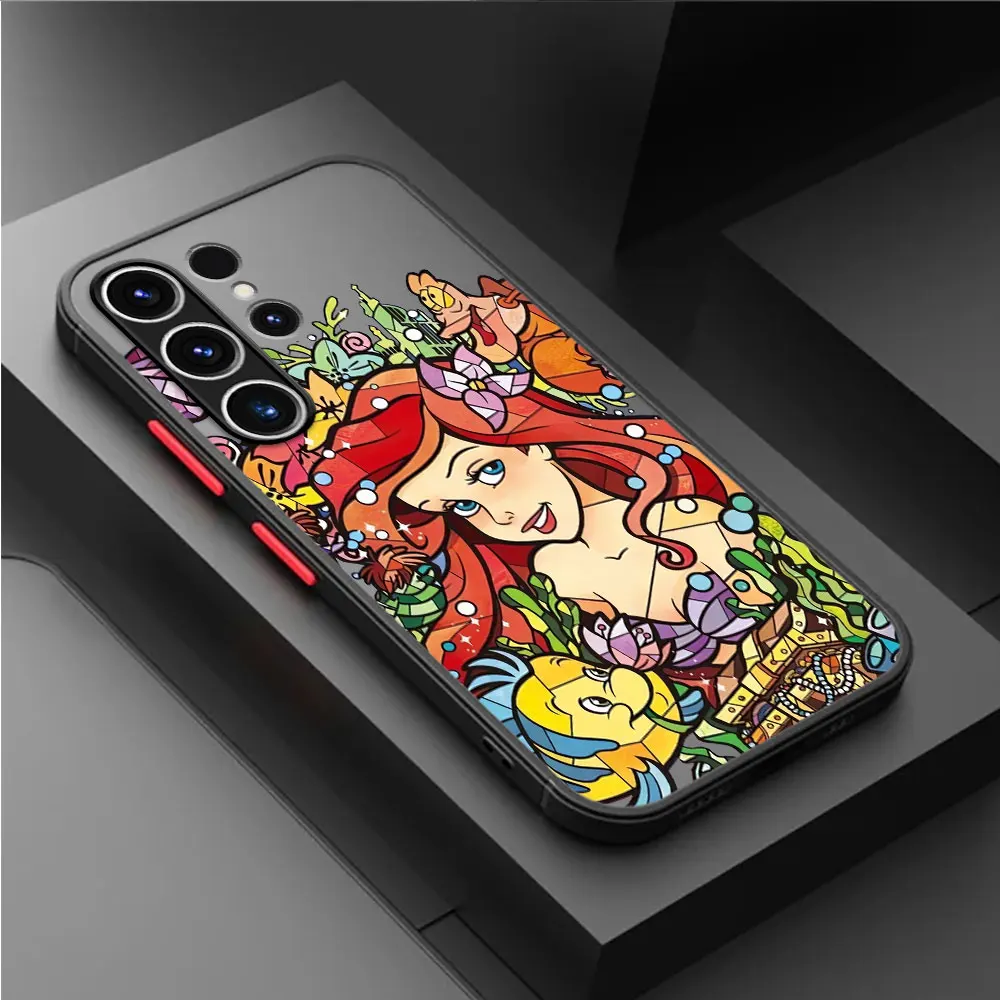 Floral Disney Princess Case For Samsung Galaxy S24 S23 Ultra S22 S21 S20 FE Plus S10 Lite Note 20 10 Matte Phone Cover