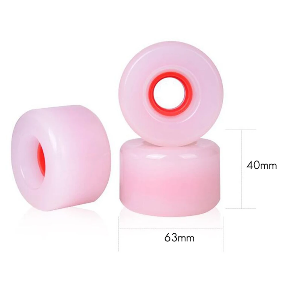 4Pcs 63X40mm Skateboard Wheels Longboard 78A Low Noise Wear-Resisting Road Field Street Skating 85% Springback