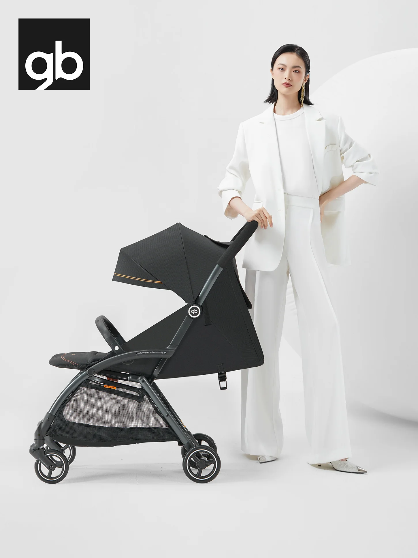 GB safe Four wheeled baby stroller, lightweight, sitting, lying down, portable, spacious baby stroller Kunpeng series