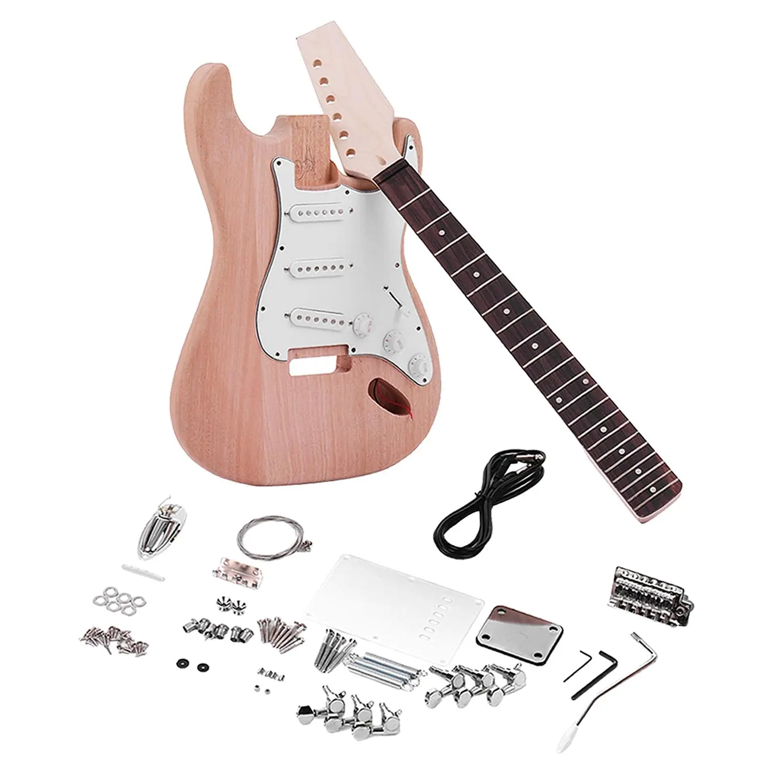 DIY Electric Bass Body Kit Mahogany Wood Unpolished Guitar Parts for Custom Assembly Guitar Projects and Adult Lovers