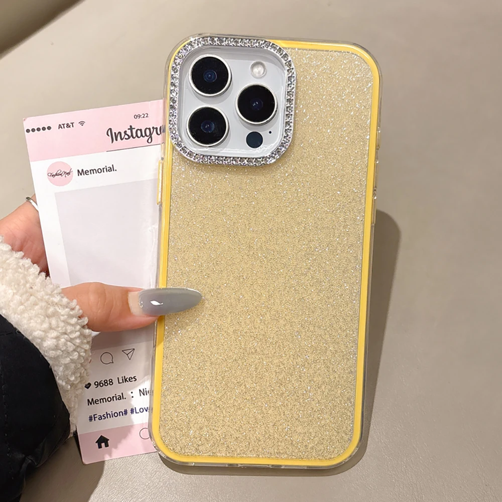 

Luxury Diamond Bling Glitter Phone Case For iPhone 16 E 15 14 13 12 11 Pro Max Plus Skyland Rainbow Shockproof Rhinestones Cover