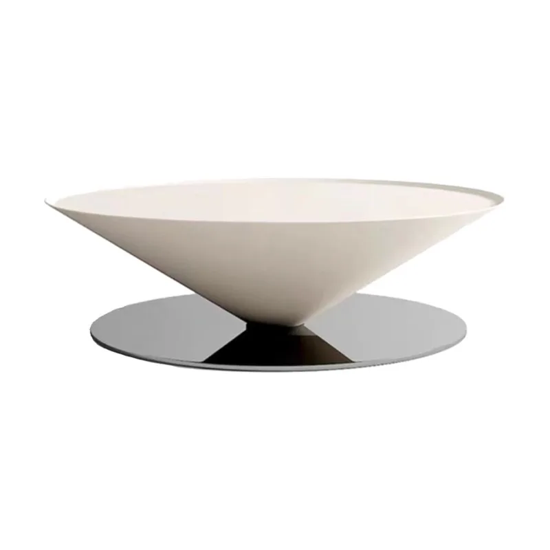 

Современный журнальный столик из стекловолокна, кремовый, в стиле ваби-саби, дизайнерский, для гостиной, круглый, как у интернет-знаменитостей