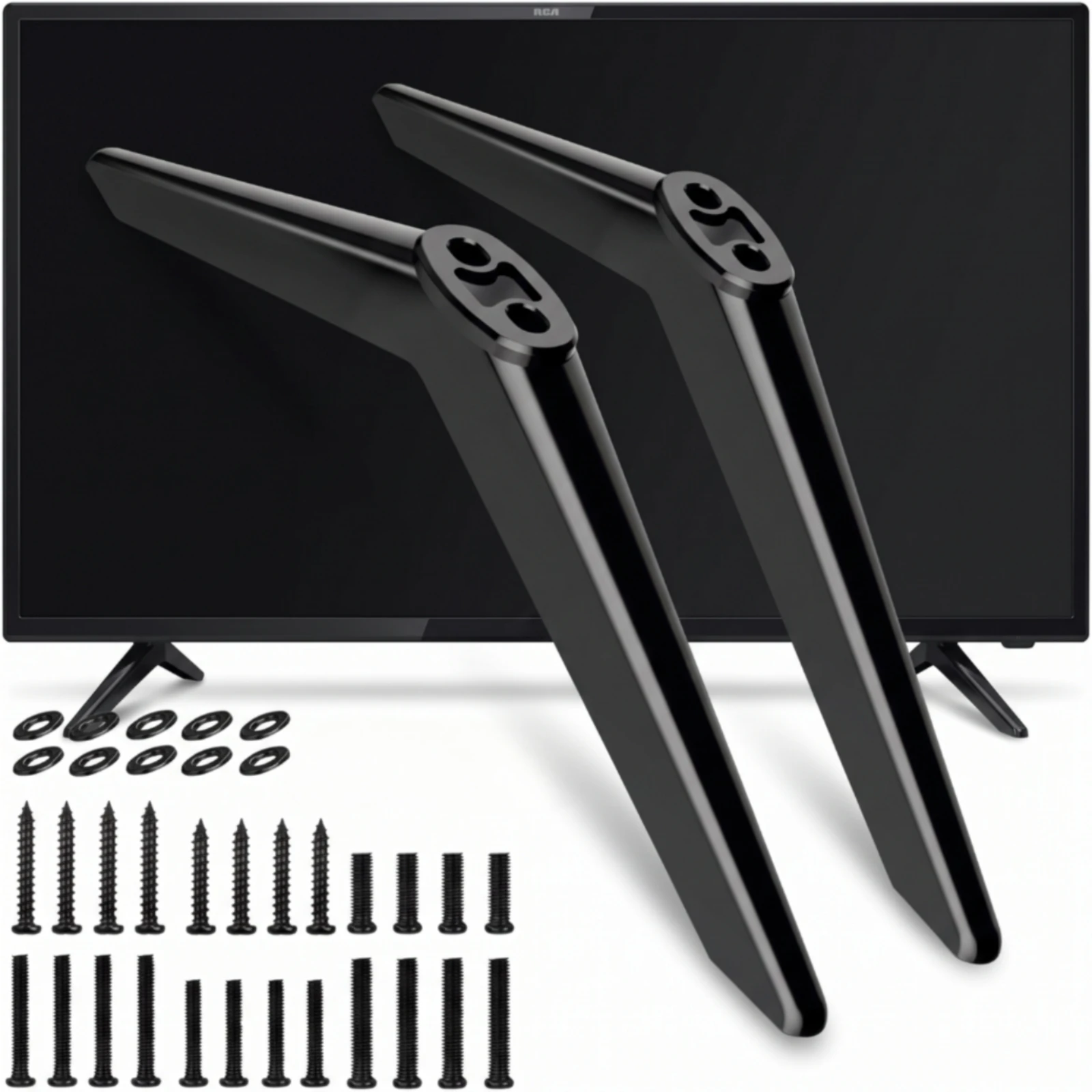TV Replacement Legs with Screws Angled TV Stand Legs Minimal Low-Silhouette for Tabletop