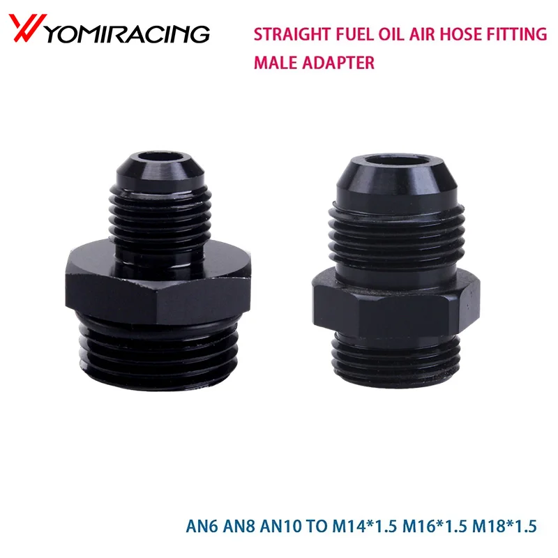 YOMI AN6 AN8 AN10 a AN a M14/M16/M18x1,5 rosca Universal recto combustible aceite manguera de aire adaptador macho accesorios de coche