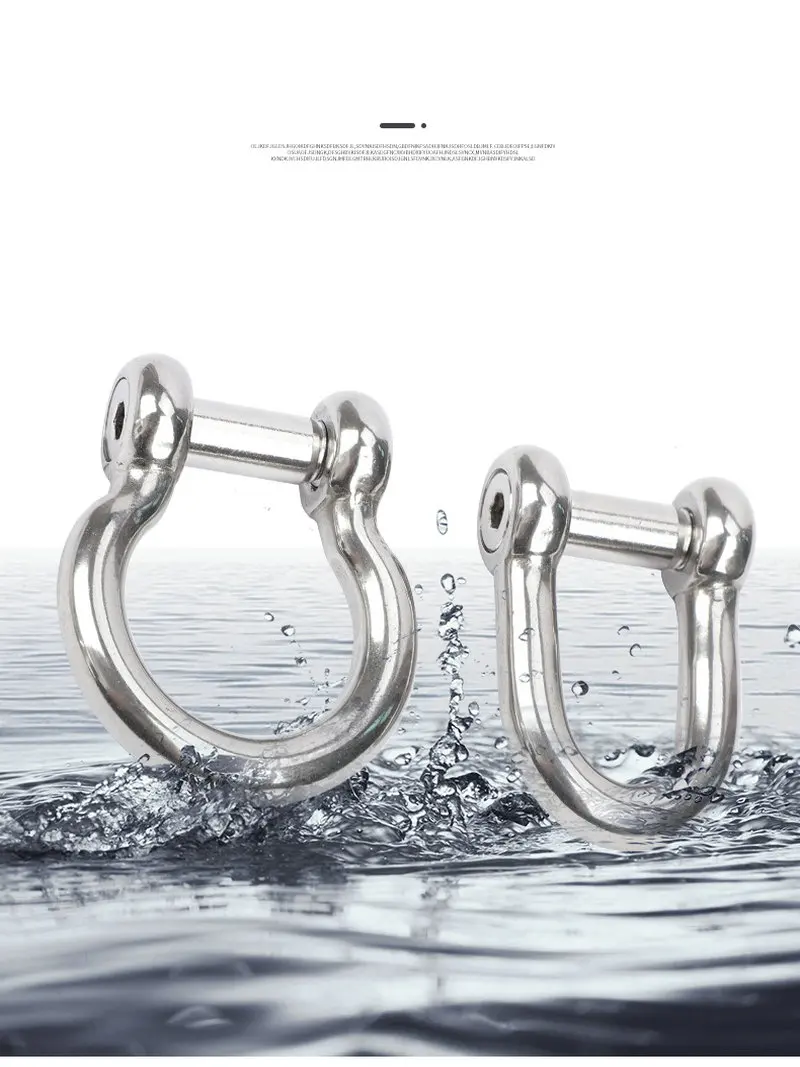 4PCS Stainless Steel 304 High Tensile M5-M20 HEX Socket Countersunk Pin Dee or Bow Type Anchor Shackle