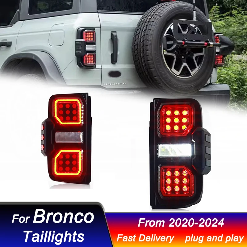 

Car Led TailLights For Ford Bronco 2020-2024 new style full LED Brake Reverse Tail Lamp Dynamic Signal Tail Lamp Assembly