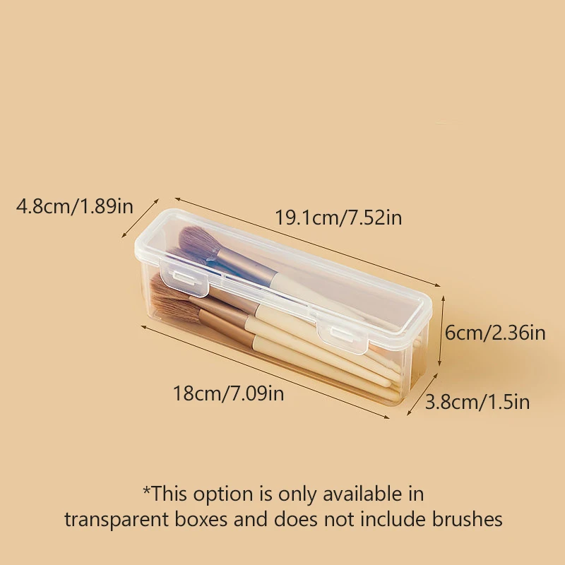 Travel Portable Cosmetic Brush Storage Box Small Transparent Dust Cover For Powder Blusher Brush Eyeshadow Eyebrow Brushes