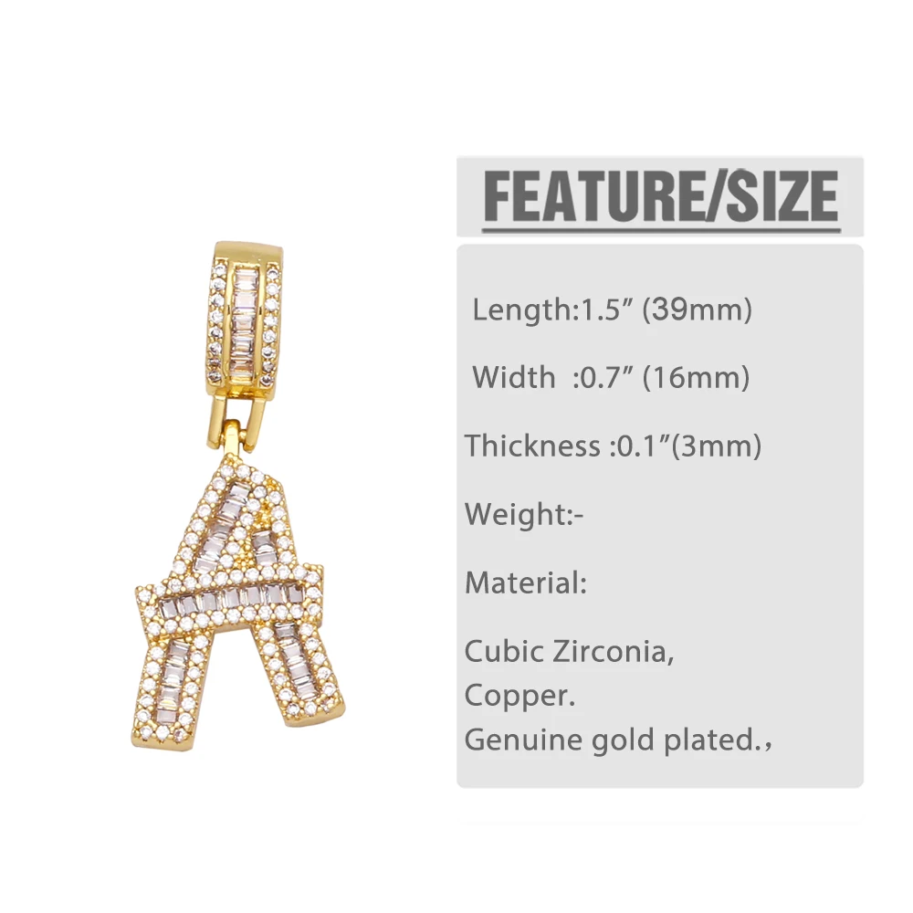 OCESRIO 26 Letter Charms for Necklace Earring Gold Plated Copper CZ Alphabet DIY Pendant Jewelry Making Supplies pdta696