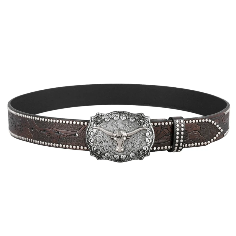 

652f Винтажный ковбойский ремень для мужчин подростки Джинсовые брюки. Пряжка с пряжкой ковбойский ремень для мужского металла с