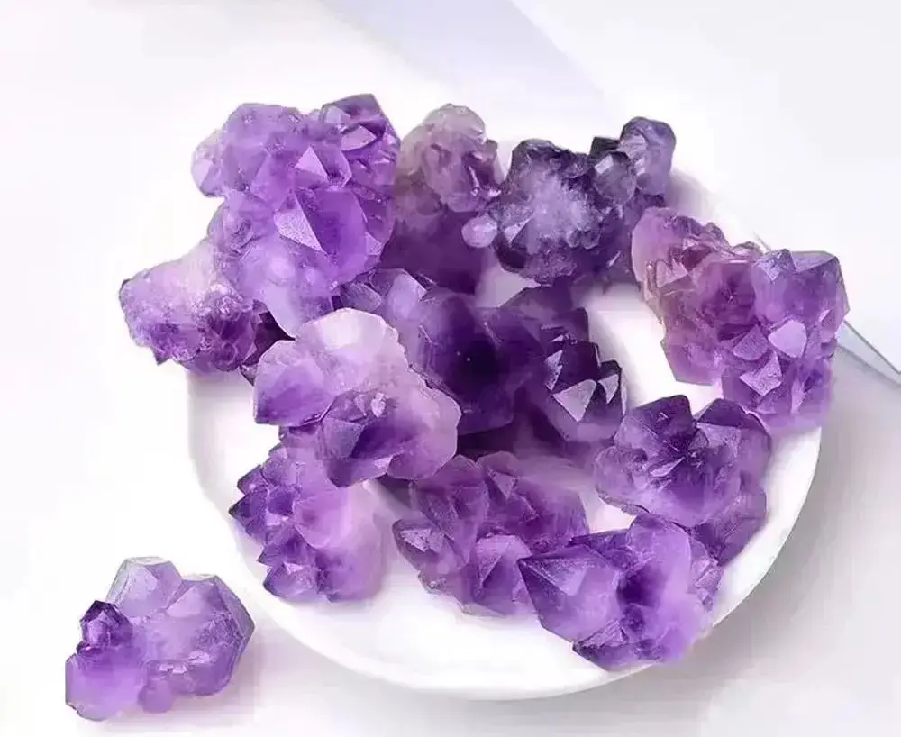 Natural Amethyst Teeth Raw Stone Crystal Cluster Rough Amethyst Flower for Jewelry Making And Decoration