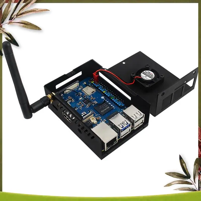

ABDW-Orange Pi 3B Metal Case Development Board Protection Case With Fan And Heatsink For Orange Pi 3B 2GB / 4GB / 8GB With Anten