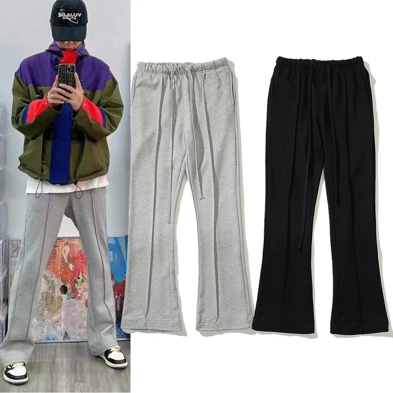 Vujade Kenijima 004 Straight Casual Trousers Slightly Flared Sweat pants Vibe Wind Sweatpants Men and Women Fashion