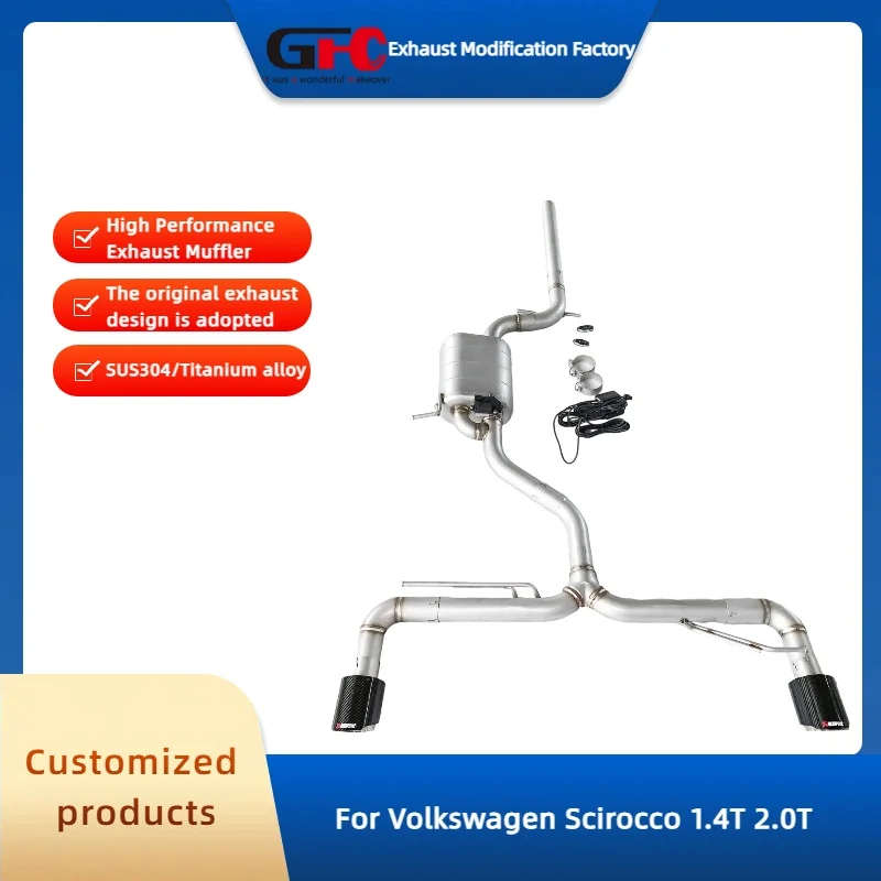 

Высокопроизводительная выхлопная система GFC 304 из нержавеющей стали с электронным клапаном для Volkswagen Scirocco 1.4T 2.0T
