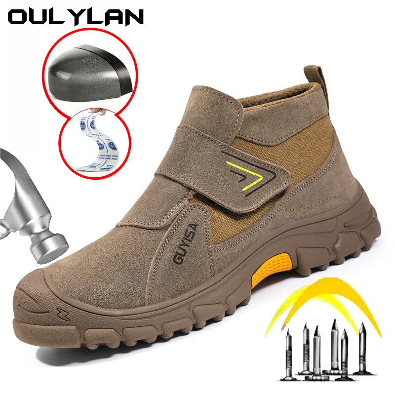 

Lightweigt Breathable Safety Shoes Men Work Sneakers Steel Toe Anti Slip Work Shoes Anti-Puncture Work Safety Boots