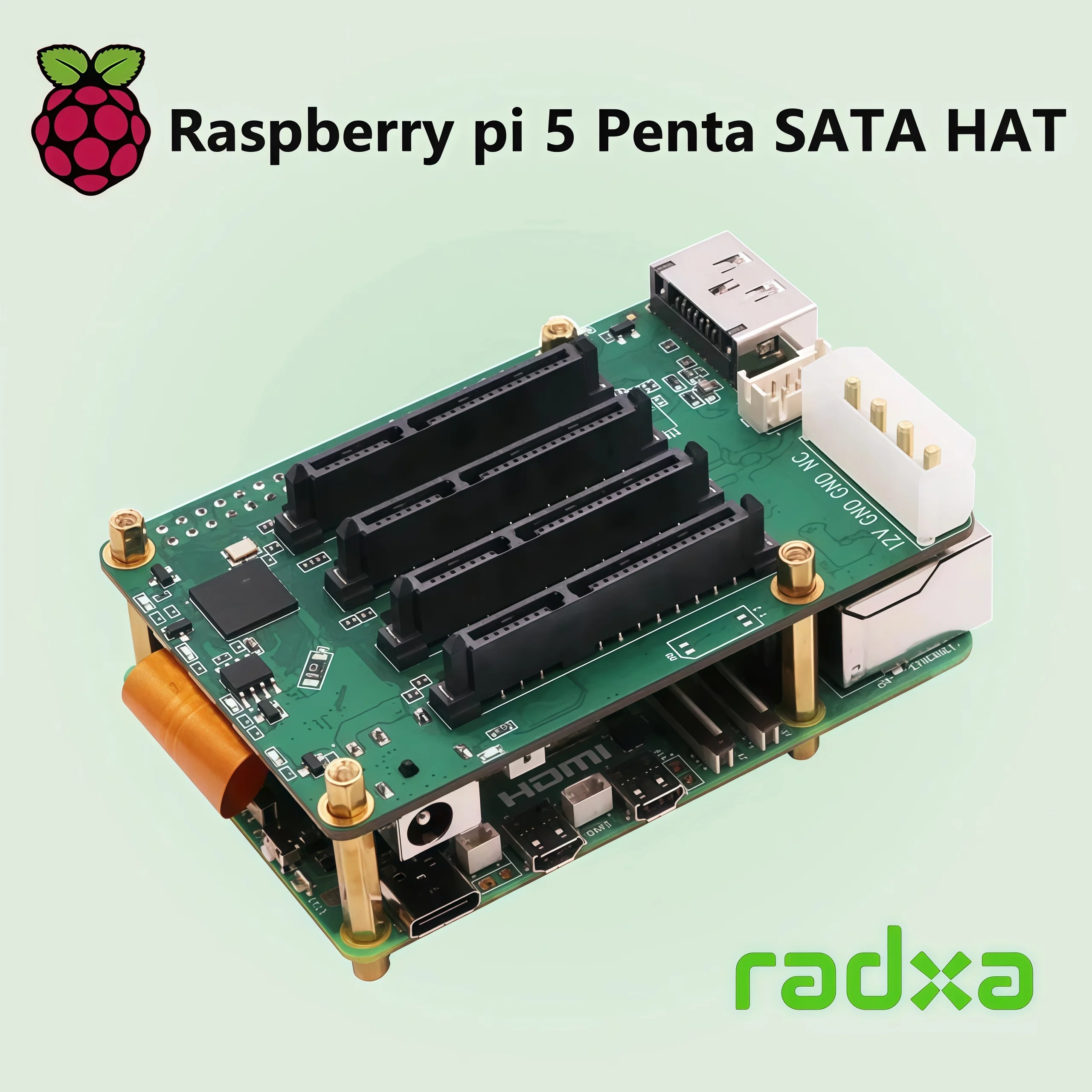 Raspberry Pi Penta SATA HAT 最大 5x SATA ディスク HAT RPi 5 Radxa Rock シリーズ用