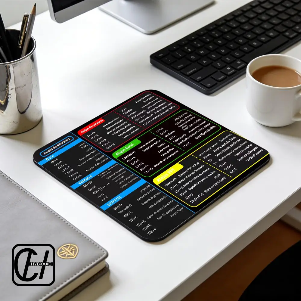 Excel/Word/Power Point/Windows Mouse pad,Non-Slip Large Gaming Office pc Desk mat Over 200 Keyboard Shortcuts Mouse Pad HYBXXC