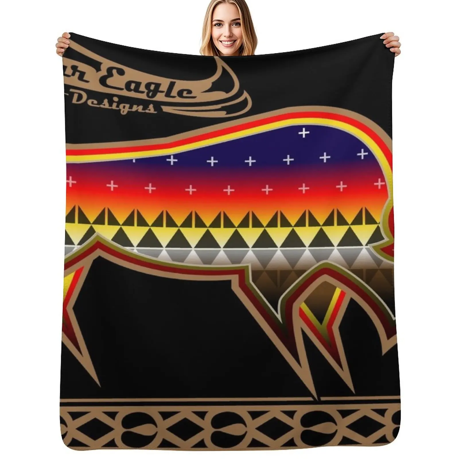 

Protecting the People Brown Buffalo Throw Blanket Multi Use Warm Blanket for Living Room Bedroom