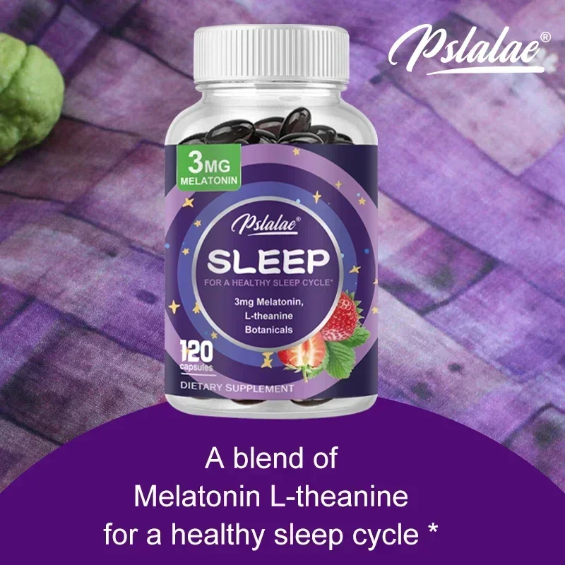 With 3 Mg Melatonin & L-Theanine Capsules, Sleep Support Helps Calm Mind and Body for Better, Longer Sleep 120 CapsulesSupplemen