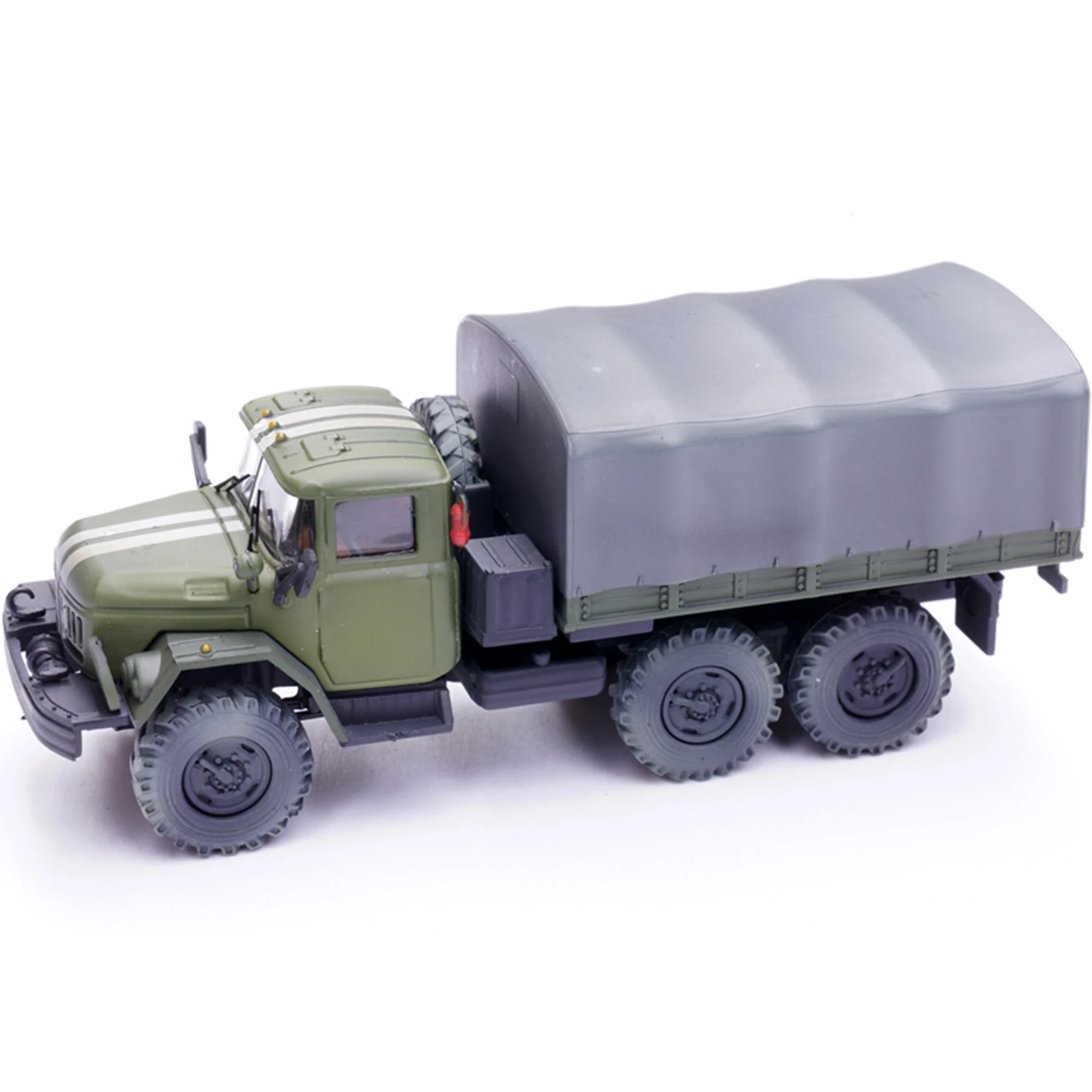 1/72 PZA12064LB Russian ZIL-131 Military Truck Model Green Double White Line Coating Finished product collection model