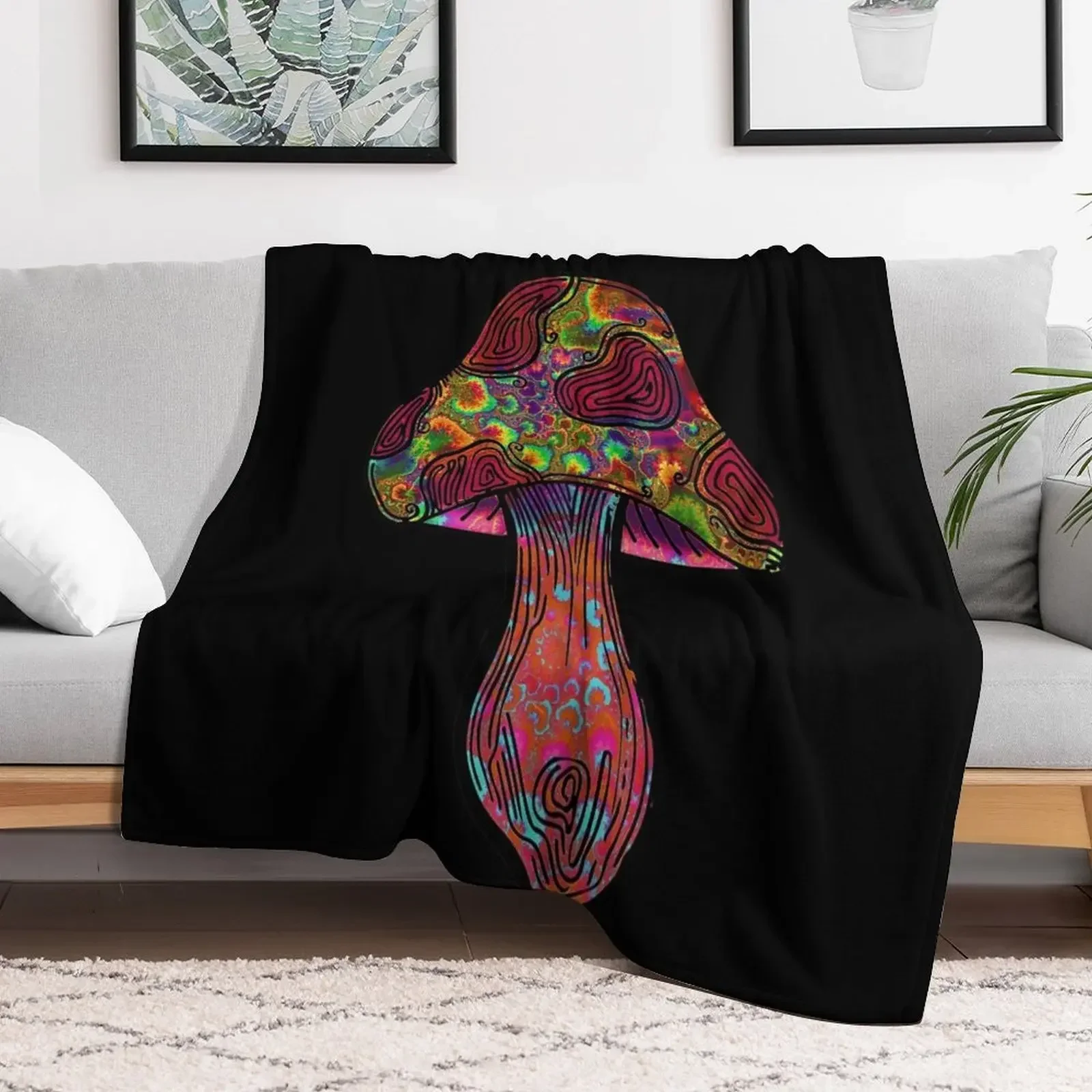 Fractal Shroom 2050 Throw Blanket Sleeping Bag christmas gifts Decorative Sofas Blankets Sofas Of Decoration Blankets