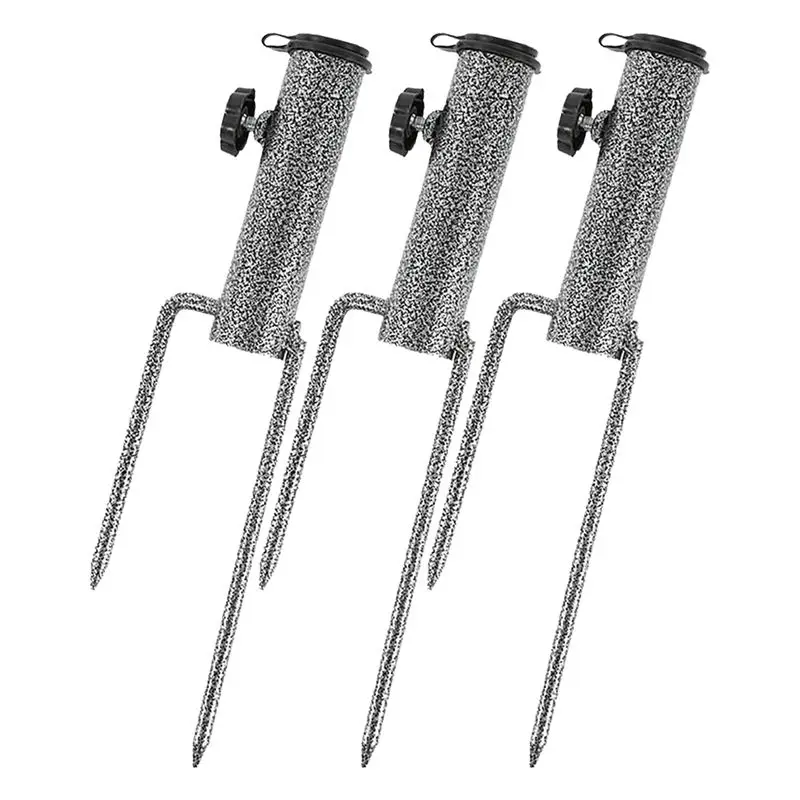 

AAAF 3PCS Heavy-Duty Adjustable Spiral Ground Anchor Umbrella Holder Umbrella Stands Bases Patio Umbrella Steel Anchor