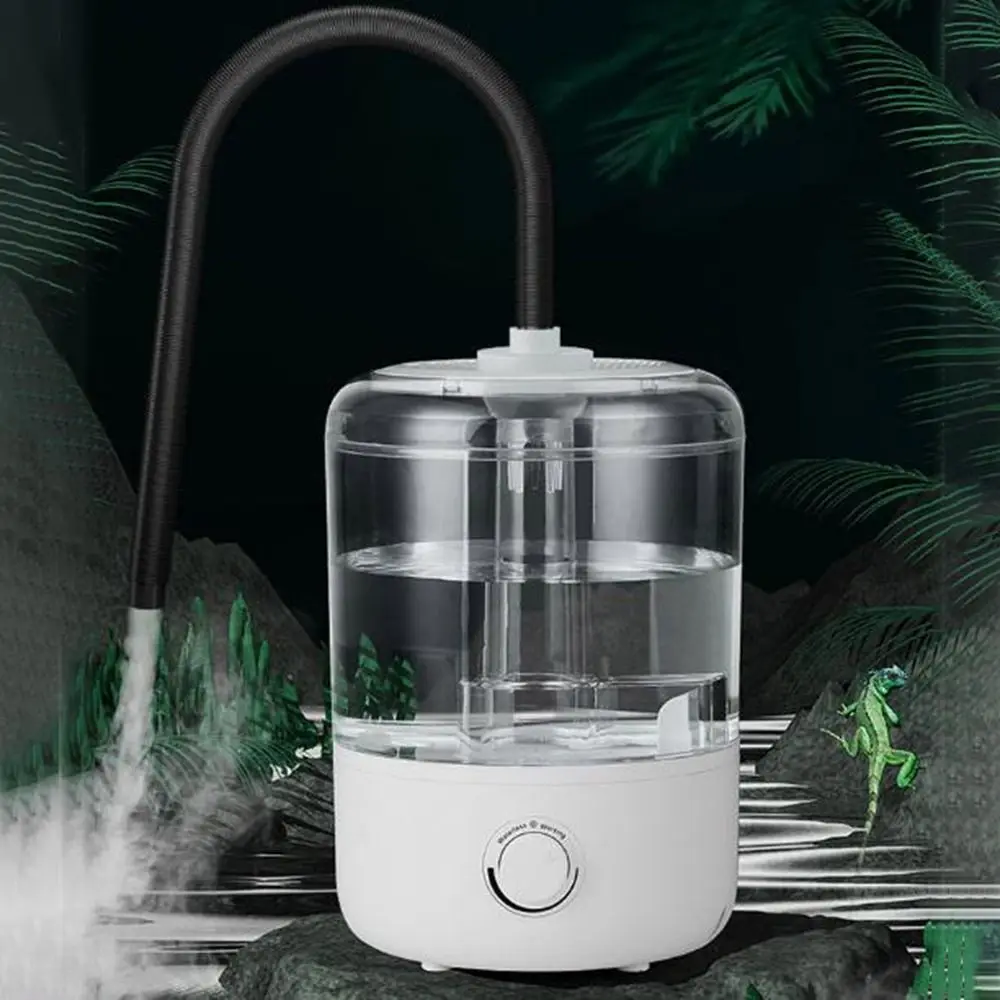 

Practical 4 Liters Reptile Humidifier Large Capacity Double Tube Amphibians Herps Humidifier Quiet Safe Reptile Fogger Bedroom