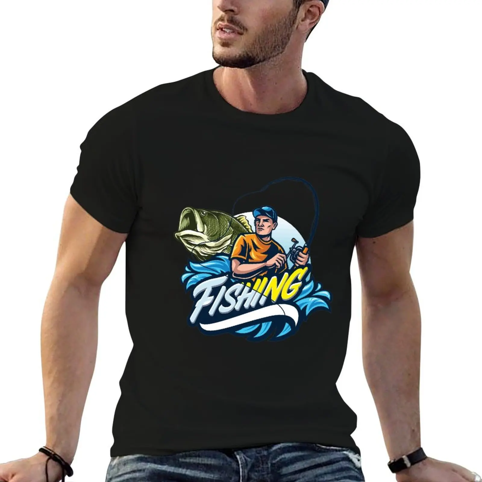 Fishing Design T-Shirt man t shirts high quality luxury brand t shirt man designer T-Shirt